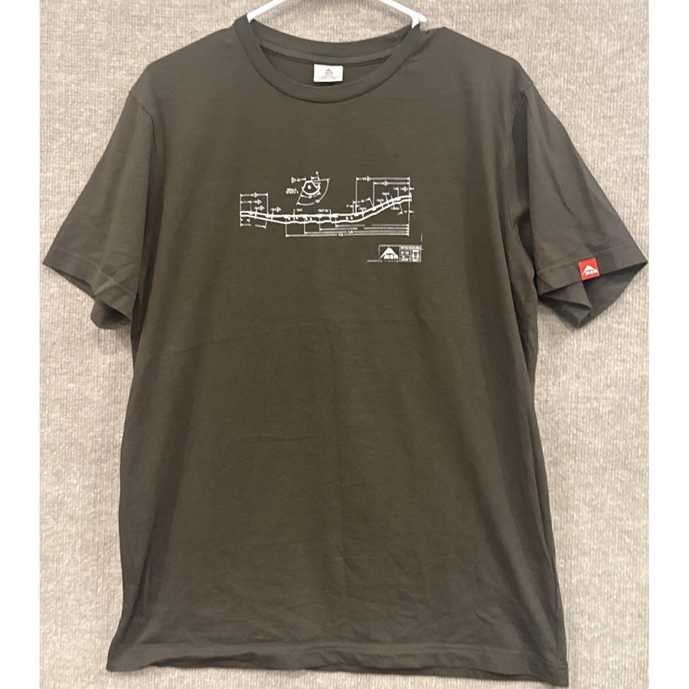 MSR Mountain Safety Research Snowshoe Blueprint T-shirt Size L Brown Gorp core